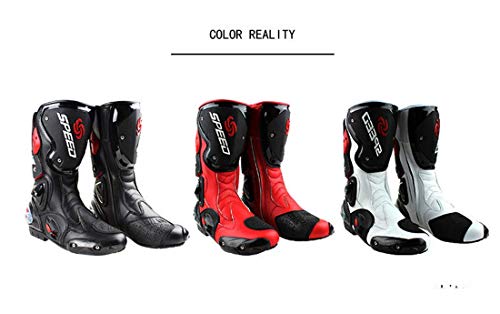 Botas de moto de Pista Racing profesionales antideslizantes transpirables e impermeables 44 EU Negro