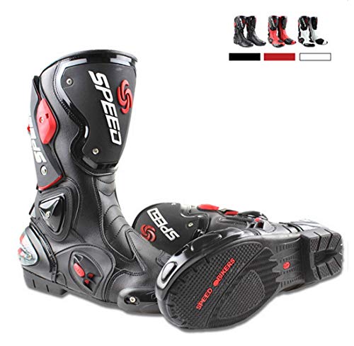 Botas de moto de Pista Racing profesionales antideslizantes transpirables e impermeables 44 EU Negro