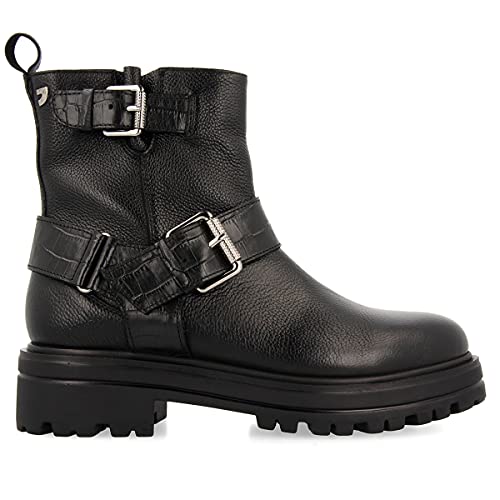 Botines negros de estilo biker con hebillas para mujer ENSCHEDE