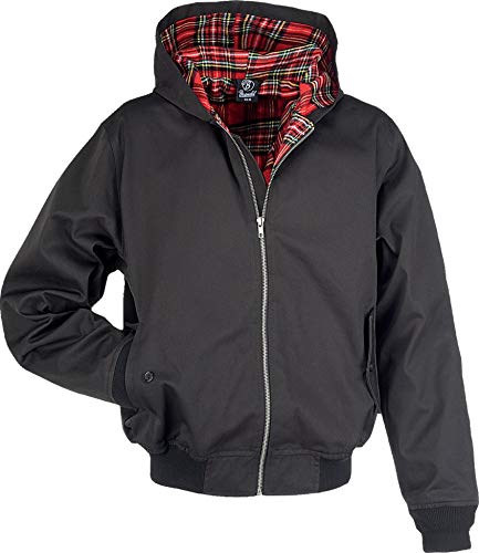 Brandit Lord Canterbury Hooded Chaqueta, Negro con Capucha, L para Hombre