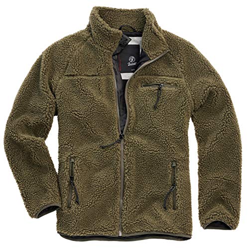 Brandit Teddyfleece Jacket Chaqueta de Felpa Teddy, Oliv, L para Hombre