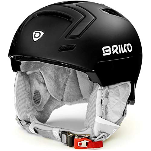 Briko Ambra Casco de esquí/Snow, Mujeres, Matt Shiny Black, 56-58 cm