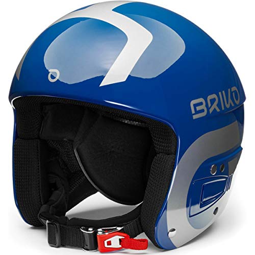 Briko Vulcano Fis 6.8 Junior Casco de esquí/Snow, Juventud Unisex, Shiny Blue-Silver, 56 cm