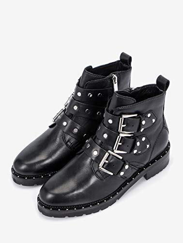 Bronx Kingdom, Botas de Motorista Mujer, Negro 01, 37 EU