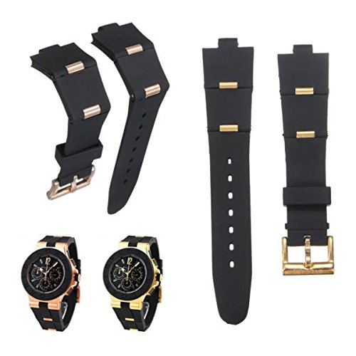 C-FUNN Oro Y Oro Rosa Sílice Gel Reloj Banda Watch Correa para Reloj-Gold-22Mm