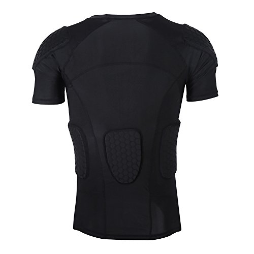 Camiseta de protección de manga corta de Vgeby, acolchada para jugar a fútbol, baloncesto, paintball, deportes de lucha, rugby, color T-Shirt M, tamaño medium