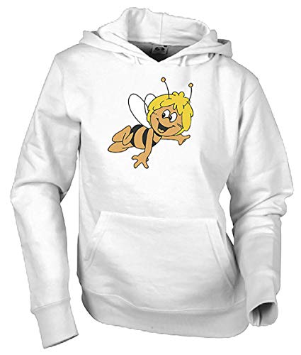 Camisetas EGB Sudadera Adulto/Niño Abeja Maya ochenteras 80´s Retro (Blanco, XL)