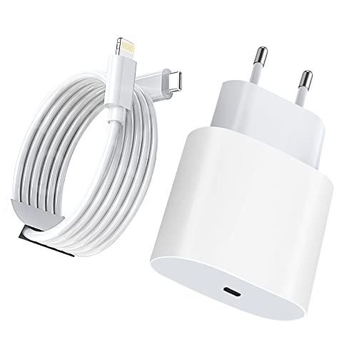 【Certificado MFi】 Cargador rápido de Pared para iPhone 13 20W PD Tipo C con Cable USB C a Lightning de 6 pies Compatible con iPhone 13/12/12 Mini/12Pro /12 Pro Max/11/11 Pro MAX/XS MAX/XR/X