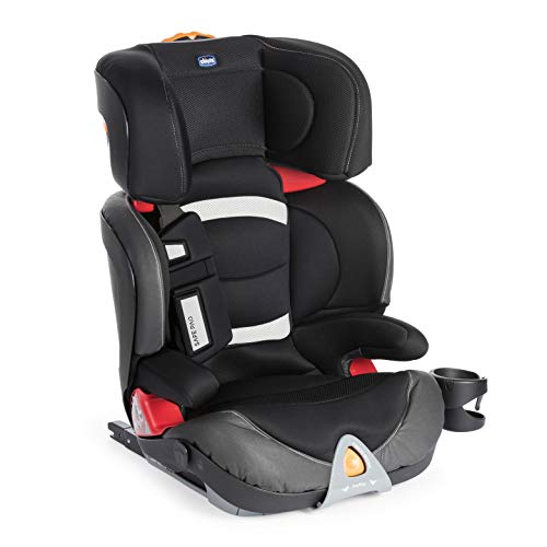 Chicco Oasys 23 FixPlus EVO Silla Coche ISOFIX Reclinable Grupo 2/3 Niños 15-36 kg, de 3-12 Años, Fácil de Instalar, con Protección Lateral, Safe Pad, Ajustable en Altura y Anchura - Negro (Jet Black)