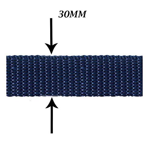 Cinta nylon polipropileno de 3 cm para mochilas, riñoneras, cinturones (azul marino)