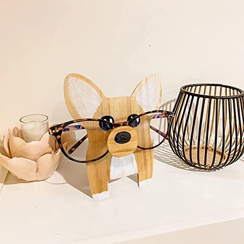 CLEAVE WAVES Soporte Creativo para Gafas con Forma De Animal, Soporte para Anteojos De Animales Tallados En Madera, Soporte para Gafas De Madera para Decoración De Mesa para El Hogar,Dog