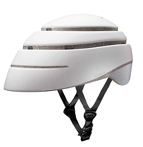 Closca Casco de Bicicleta para Adulto, Plegable Helmet Loop. Casco de Bici y Patinete Eléctrico/Scooter para Mujer y Hombre Unisex. Perla/Reflectante, Talla M