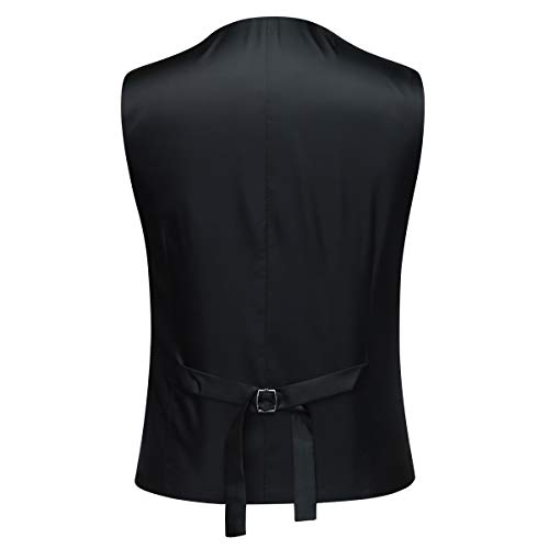 Cloudstyle Traje Suit Hombre 3 Piezas Chaqueta Chaleco pantalón Traje al Estilo Occidental, Negro, S