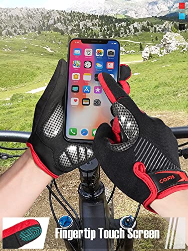 COFIT Guantes de Ciclismo Antideslizantes, Guantes Unisex de Dedo Completo Guantes de Bicicleta con Pantalla Táctil para Montar en BMX ATV MTB, Ciclismo en Bicicleta-M/ L/ XL/ XXL