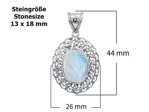 Colgante de plata 925 con Piedra de luna (No: MAH 150-04)