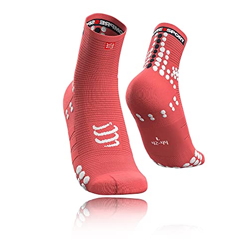 COMPRESPORT Pro Racing Socks v3.0 Run High Calcetines, Adultos Unisex, Coral (Naranja), 38-42