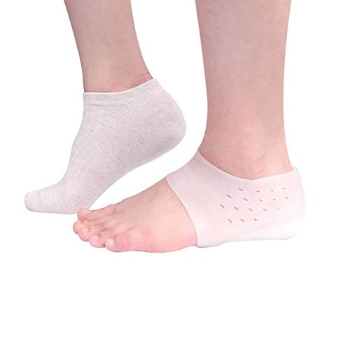 Concealed Footbed Enhancers, Invisible Gel Height Increased Insoles, Silicone Heel Lift Pads Leg Lengthen Increase Inserts Socks for Men and Women (4.5 cm)