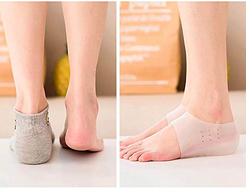 Concealed Footbed Enhancers, Invisible Gel Height Increased Insoles, Silicone Heel Lift Pads Leg Lengthen Increase Inserts Socks for Men and Women (4.5 cm)