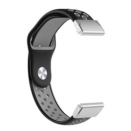 Correa para Garmin Fenix 6X,26mm Correas Reloj,Bandas Correa,Silicona Reloj Recambio Brazalete Correa Repuesto para Garmin Fenix 5X Plus/Fenix 5X/Fenix 6X Pro/Fenix 3 Sapphire/Fenix 3 (negro-gris)