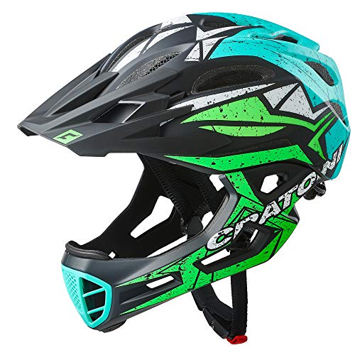 Cratoni C-Maniac Pro Casco de Bicicleta, Unisex Adulto, Negro/Lima/Turquesa M, Talla Media/Grande