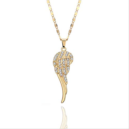 Crystal Angel Wing Colgantes Collar Conjuntos Plata Dorada Kettingen Kolye Joyas Para Mujeres Regalo Fiesta Collar de oro