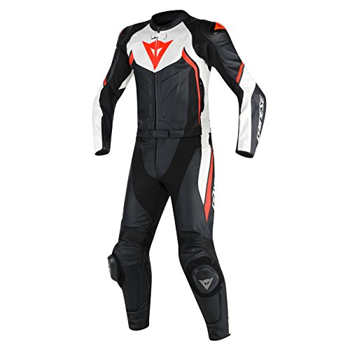 Dainese-AVRO D2 2 PCS Mono , Negro/Blanco/Rojo-Fluo, Talla 54