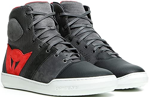 Dainese York Air - Zapatillas de moto (talla 40), color negro y rojo