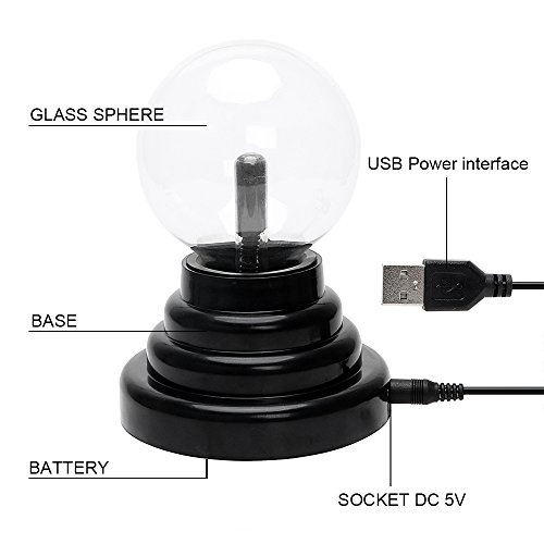 DAXGD Bola mágica de la luz de la esfera de la bola de plasma sensible al tacto Bola mágica para la fiesta, decoraciones, apoyo, niños, dormitorio, hogar y regalos