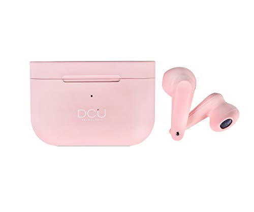 DCU Tecnologic | Earbuds | Auriculares Bluetooth 5.0 | Control Táctil | Inalámbrico | con Micrófono | Ultraligeros (Rosa)