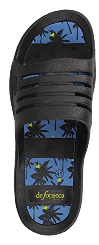 de fonseca Pantuflas de playa para hombre, modelo Recco E M611, color negro Negro Size: 44 EU