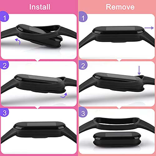 DEOU 4 Pack Correas Compatible con Xiaomi Mi Band 5 Xiaomi Mi Band 6 Amazfit Band 5,Pulseras de Repuesto Coloridos Suave Silicona Correa para Mi Band 5 & Mi Band 6 & Amazfit Band 5(No Host)(4Pack C)