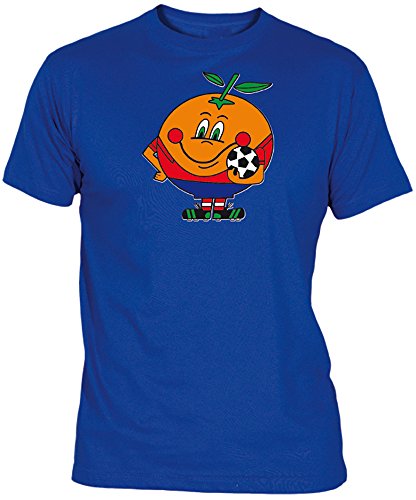 Desconocido Camiseta Naranjito Adulto/niño EGB ochenteras 80´s Retro (9-11 años, Azulón)