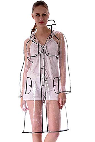 Ducomi® Mademoiselle capa impermeable impermeable transparente de mujer con capucha – sfoggia il Tuo Outfit Migliore también bajo la lluvia, transparente