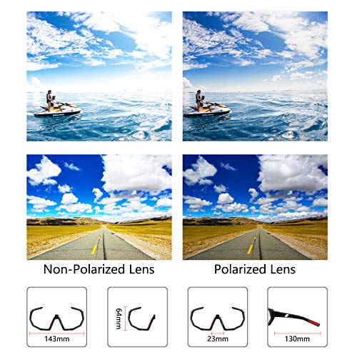 DUDUKING Gafas Sol Polarizadas Hombre Mujer Gafas de Sol Deportivas UV 400 Protección Gafas con 3 Rodajas De Lentes Intercambiables para Ciclismo Correr Golf Beisbol Surf Conducción Esquiando