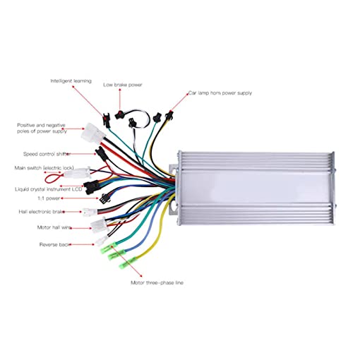 DZJUKD Controlador de Scooter Controlador de Bicicleta eléctrico 1000W Controlador sin escobillas con LCD Panel de visualización for Bicicleta eléctrica E-Bike Scooter Fuerte y Robusto (Color : 48V)