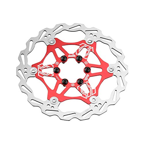 EASTERN POWER Bicicleta Freno Disco, Disco de Freno 160mm 6 Tornillos(Incluye), Flotante Disco Freno para Hope/SRAM/Shimano/Hayes/Magura/Avid Montaña/MTB Bici, Rojo