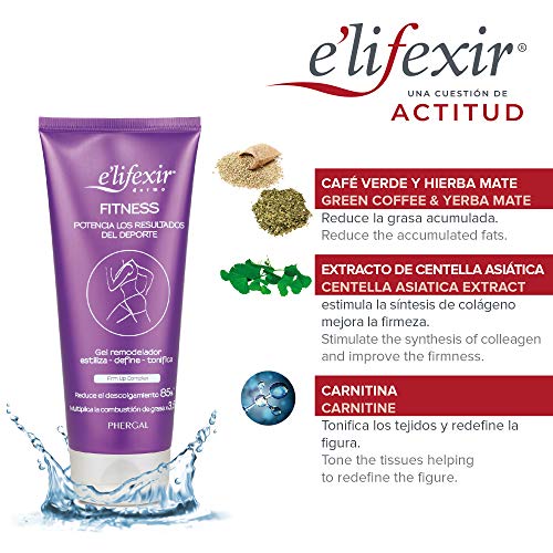 Elifexir Fitness - Gel Remoldeador | Crema Corporal Reafirmante | Gel remodelador | Estiliza, Define Y Tonifica | Potencia Los Resultados Del Deporte | Café Verde Y C.P Carnitina – 200ml