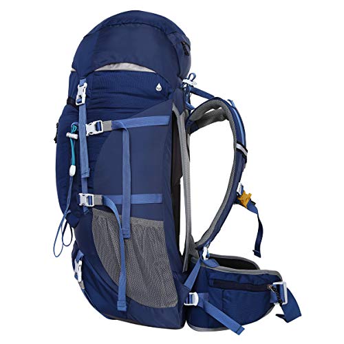 Eshow Mochilas 50L de Senderismo Impermeable con Gran Capacidad, Macuto Multifuncional de Nailon para Viajes Montaña Acampada Trekking Excursiones Esquí Snowboard