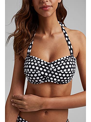 Esprit Crosby Beach Padded Bandeau Parte de Arriba de Bikini, Negro (Black 001), 40 para Mujer