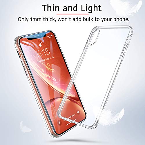 ESR Funda Compatible con iPhone XR, Anti-Amarillo, Antiarañazos, Carcasa Antigolpes con TPU Suave Silicona Air Cushion, Compatible con Carga Inalámbrica, Transparente