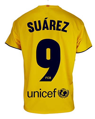 FC. Barcelona Conjunto Camiseta y pantalón 2ª equipación 2019-20 - Replica Oficial con Licencia - Dorsal 9 Suarez - 8 años