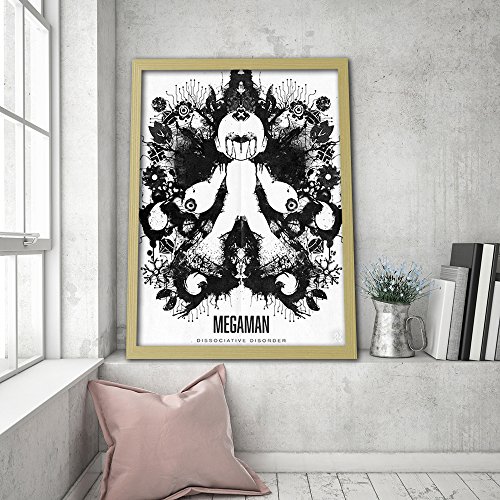 Feeby. Cuadro en Marco, Cuadro Decorativo, Cuadro de Pared, 1 Parte - 40x50 cm, Barrett Biggers - Megaman Blot - Barrett Biggers - JUREGO - Fantasy - Blanco Y Negro