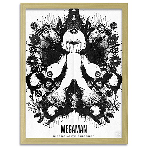 Feeby. Cuadro en Marco, Cuadro Decorativo, Cuadro de Pared, 1 Parte - 40x50 cm, Barrett Biggers - Megaman Blot - Barrett Biggers - JUREGO - Fantasy - Blanco Y Negro