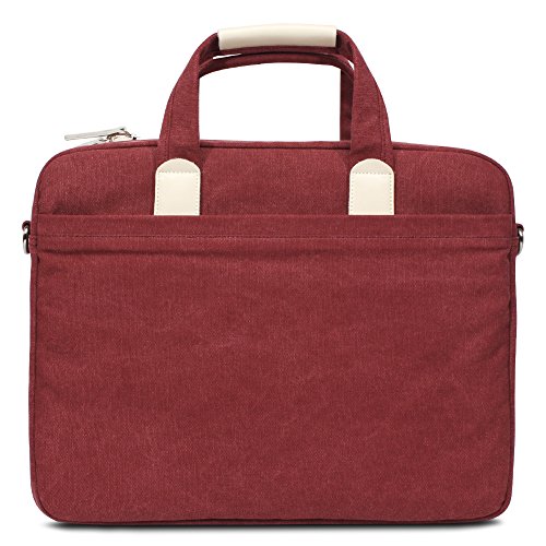 Feisman Bolsa para portátiles de 14 Pulgadas, maletín para 14-14.5 Pulgadas Acer ASUS DELL Lenovo HP Samsung Toshiba -(Rojo)