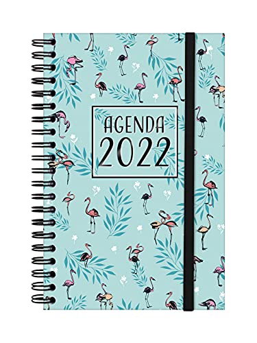 Finocam - Agenda 2022 Semana Vista Apaisada, de Enero 2022 a Diciembre 2022 (12 meses) E5 - 117x181 mm Espiral You Flamingos Español