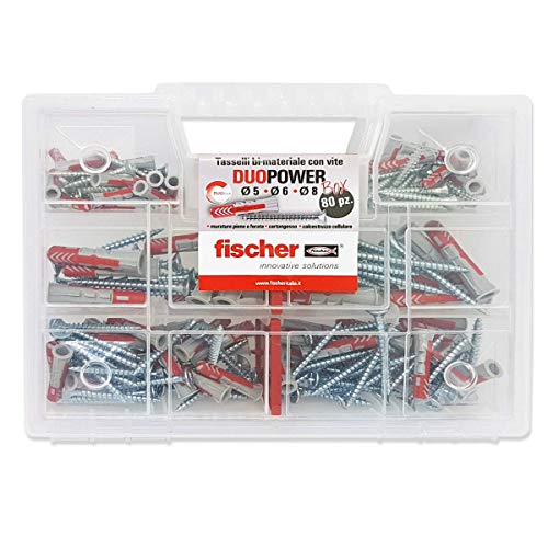 fischer 544546 Kit Duopower Tacos universales con Tornillo, Transparente