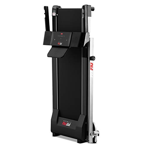 FITFIU Fitness MC-160 - Cinta de correr y andar plegable ultracompacta, velocidad máxima de 10 km / h con Pulsómetro, superficie 36 x 100 cm, potencia 1200 W, 12 programas de entrenamiento