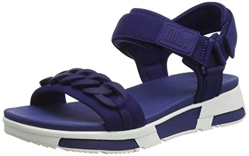 Fitflop HEDA Sport Sandal-Chain, Sandalias deslizantes Mujer, Midnight Navy, 42 EU