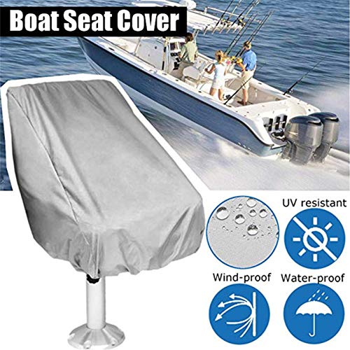 Funda para Asiento De Barco, Funda De Protección para Asiento De Barco, Funda para Asiento De Barco De Tela Oxford Resistente, Resistente A La Intemperie 210D Impermeable (Blanco,51 x 61 x 64 cm)