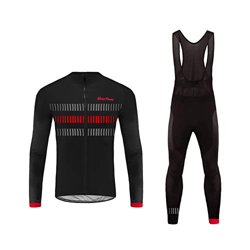 Future Sports Hombres Invierno Térmico Ropa de Ciclismo Bicicleta Conjunto Traje de Ropa Deportiva Jersey de Manga Larga + Pantalones Respirable Secado Rápido/Bodies